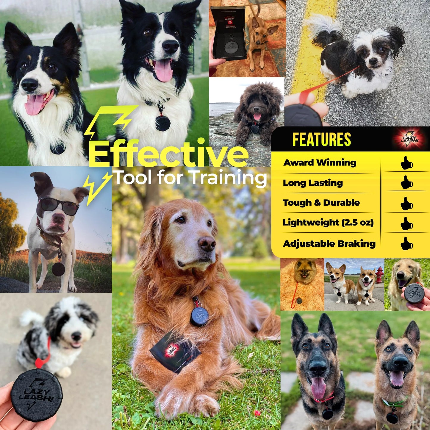 Safe & Easy Lightweight Heavy-Duty Mini Clip-On Adjustable Power Leash!