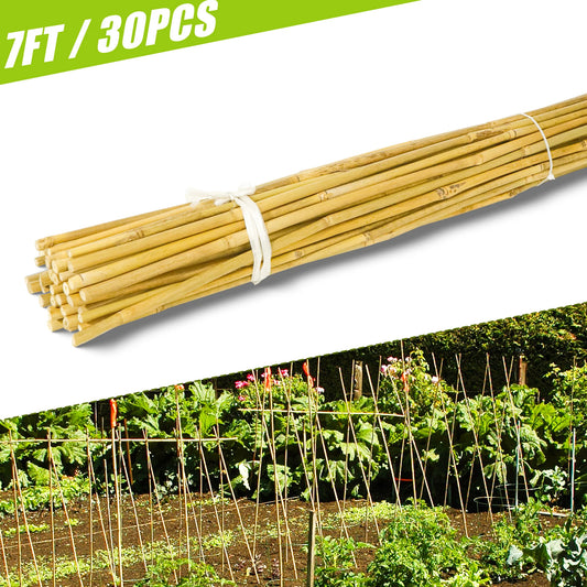 30pcs 7ft Bamboo Plant Stakes for Indoor Outdoor Plants,Garden Support Trellis for Climbing Plants