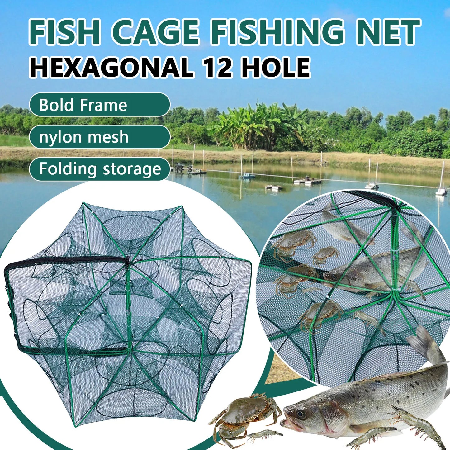 Folding lobster cage 2025 new style fishing trap