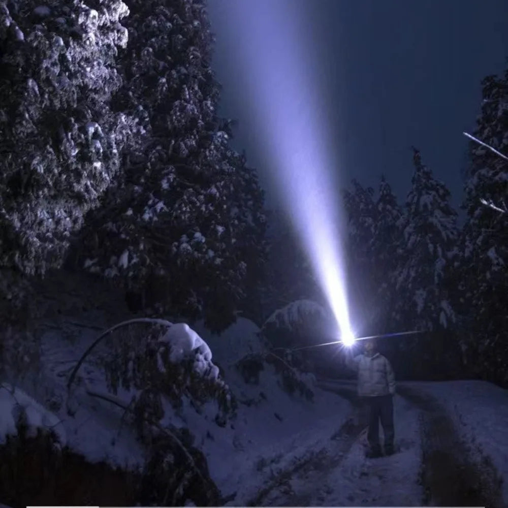 Solar/USB Rechargeable LED Flashlight - 3-in-1 Headlamp, Searchlight