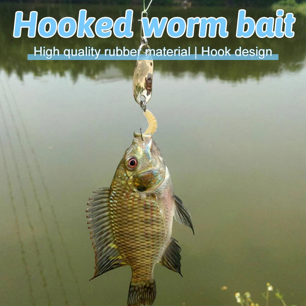30PCS Artificial Breadworms Fishing Bait with Hooks