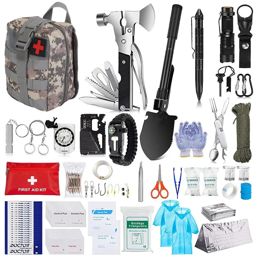 125Pcs Survival Kits  Tactical First Aid Kit Supplies