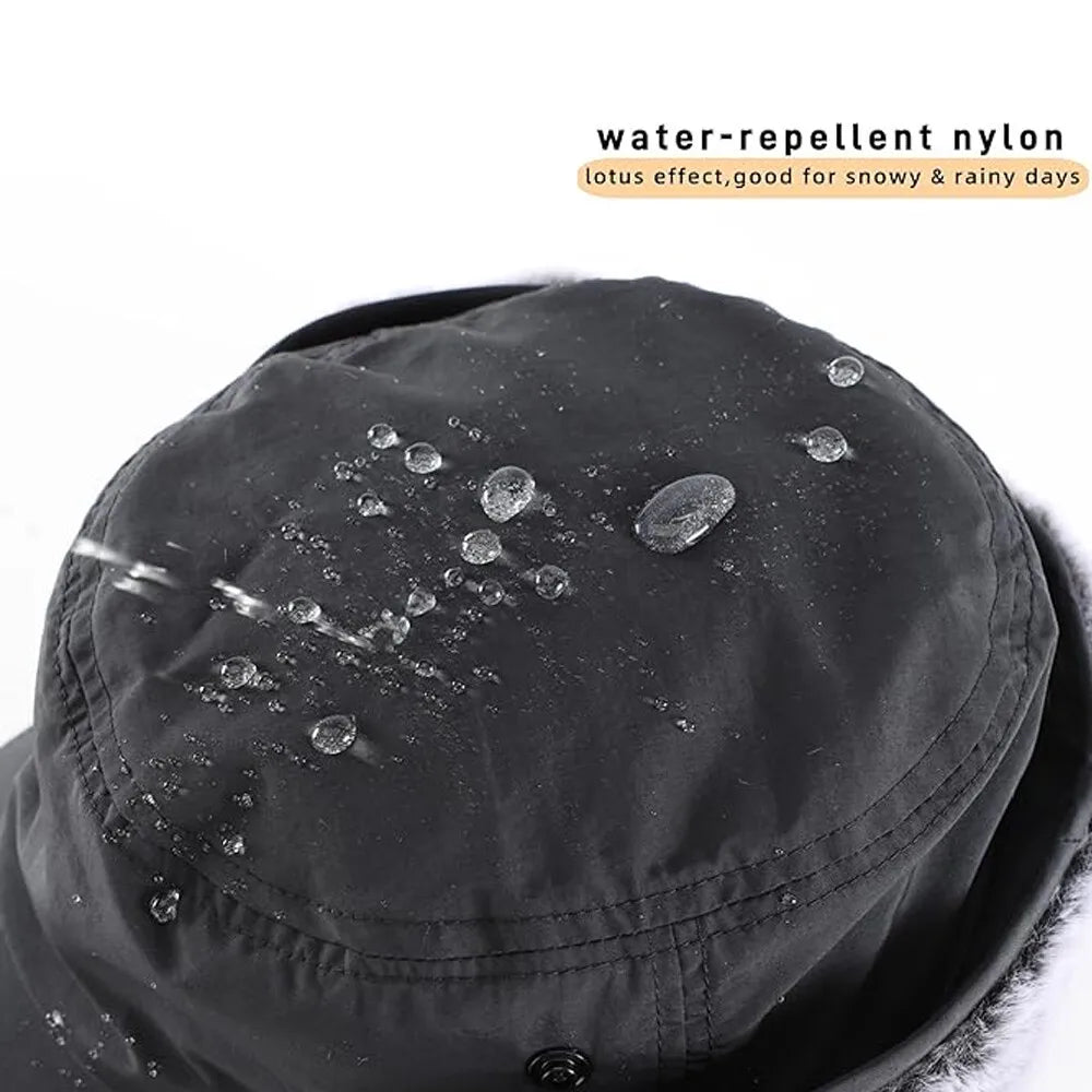 Men's Winter Hat with Visor Warm Earflaps