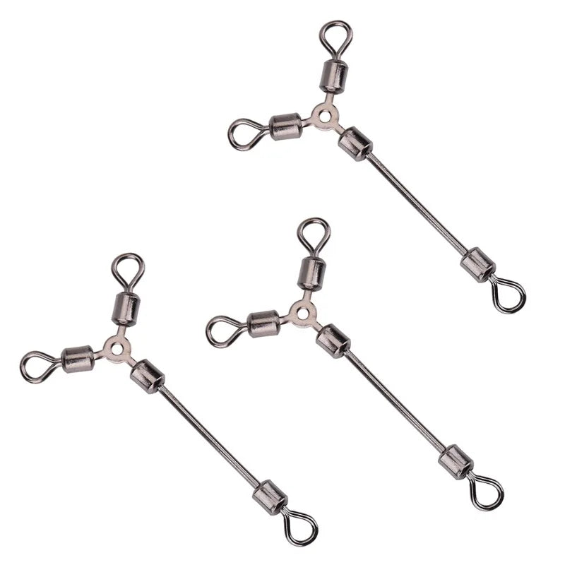 15Pcs Durable Y Shape 3 Way Rolling Swivels