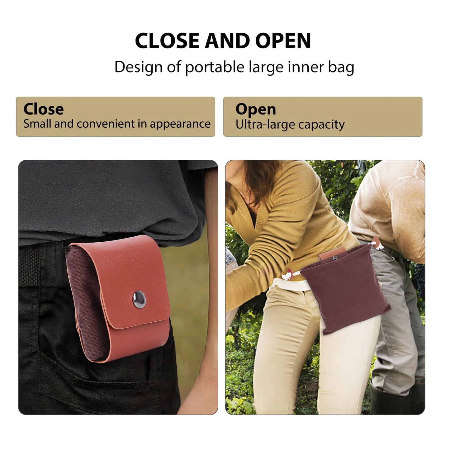 2pcs Foraging Bag for Berry Picking Multi-purpose Collapsible Outdoor bag