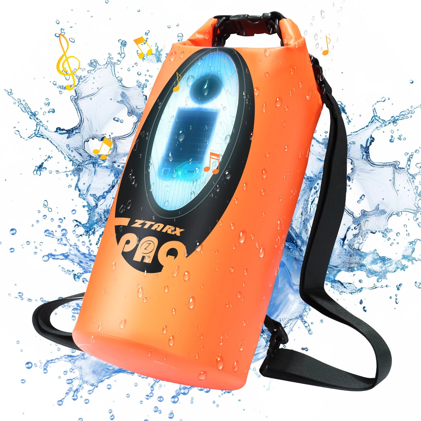 Solar/Battery Powered Waterproof Backpack with Bluetooth Speaker
