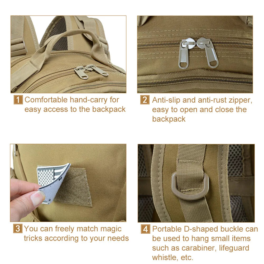 waterproof Tactical Camping Hiking Backpack Sling Shoulder Bag