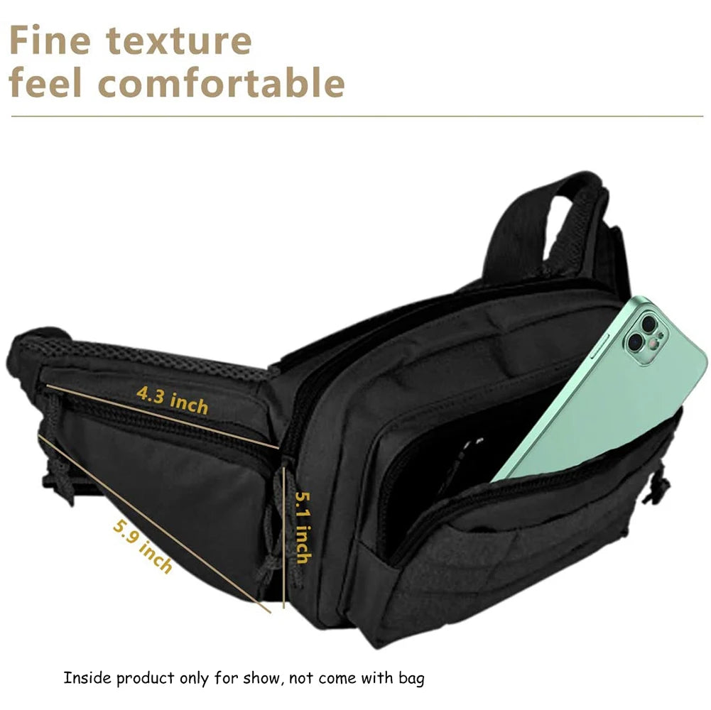 Tactical Concealed Carry Holster Fanny Pack Waist Conceal Hidden Pistol Handgun Gun Bag Hiking Mobile Phone Belt Pack Combat Bag