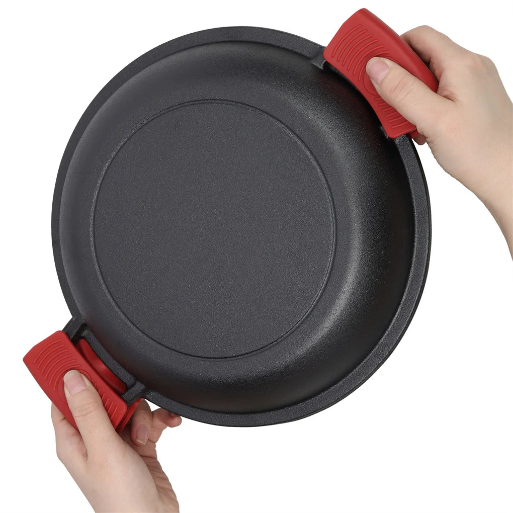 2 in 1 Pre-Seasoned Cast Iron Dutch Oven With Dual Handles ,for Outdoor Camping