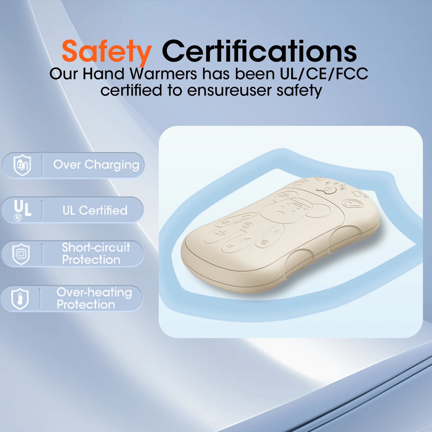 Rechargeable Hand Warmers, 6000mAh  Dual-Sided Safe Heating