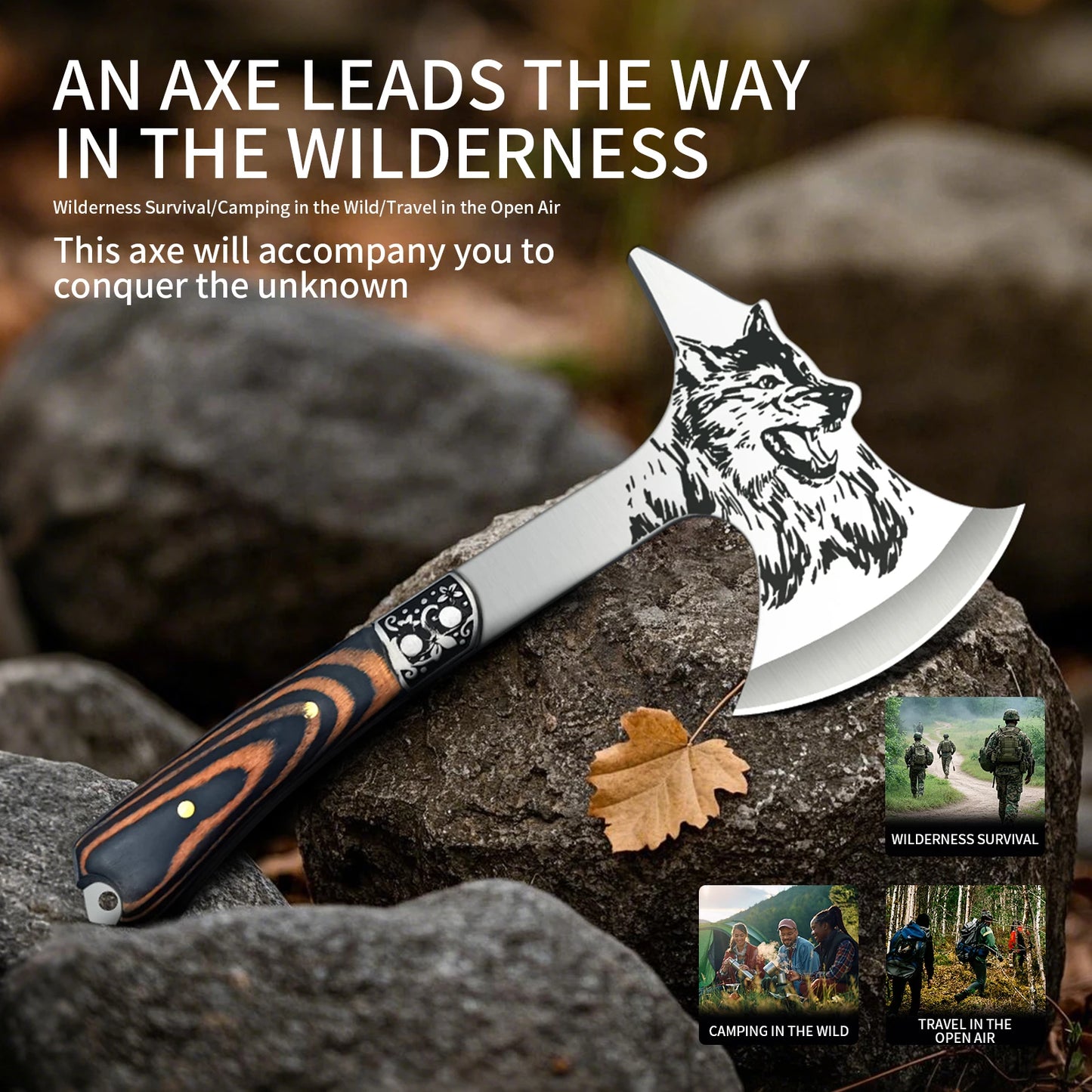 Stainless Steel  Axe Multi-function Tactical Wolf-head axe