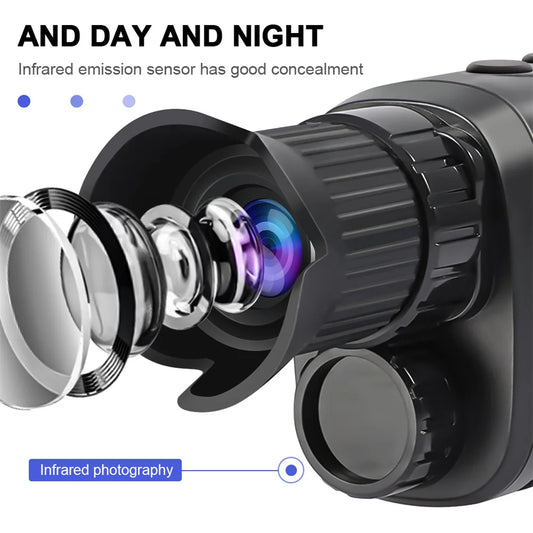 Digital Night Vision Monocular Telescope 5X Zoom Outdoor Full HD Infrared Night Goggles