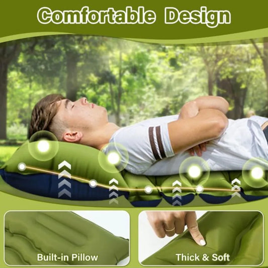 Double Air Mattress with Pillow Built in Foot Pump included