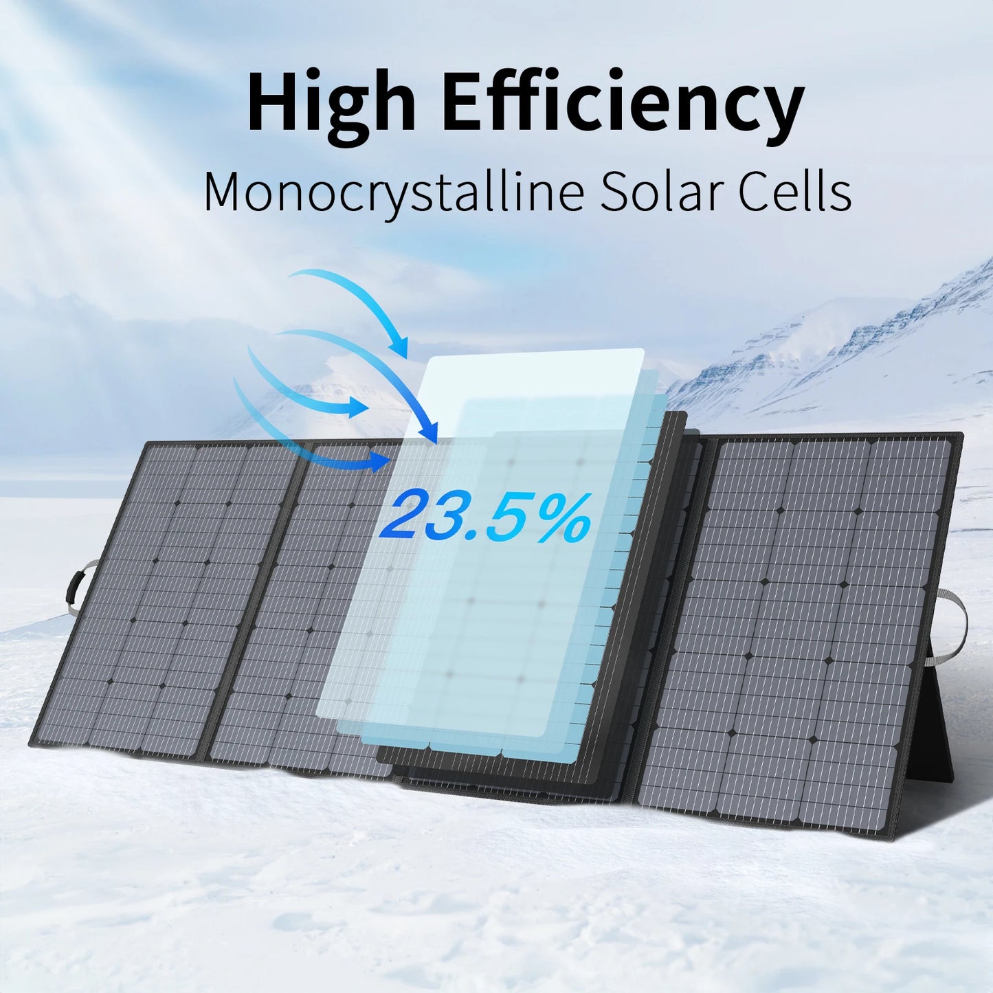 400W Solar Panel, Lightweight Foldable  with  Adjustable Kickstand,