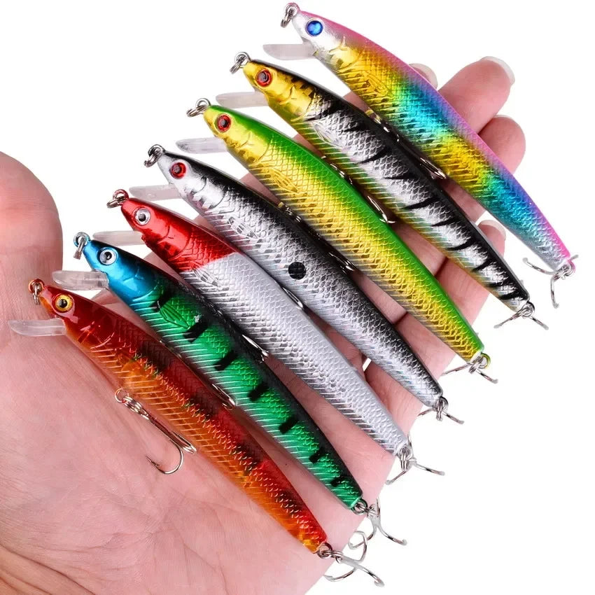 10pcs 9g/10cm Fishing Lures bright colored hard bait