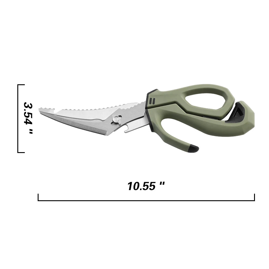 Multifunctional stainless steel detachable  , fishing scissors with fish bone remover, non-slip handle