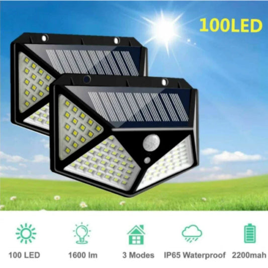 4X Solar Power PIR Motion Sensor Wall Lights 100LED Outdoor Lamps