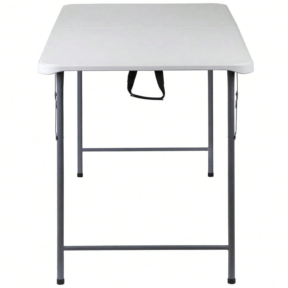 6FT Folding Picnic Table   Fold-in-Half Plastic with Handle