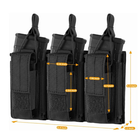 Tactical Vest Molle Triple Mag Pouch Outdoor Rifle Pistol Hunting Storage Bag Ammo Holder