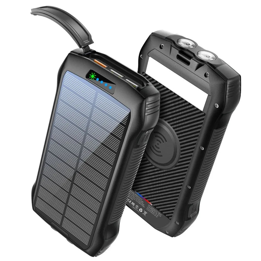Solar Power Bank 33500mAh Fast Charging Solar Battery Pack