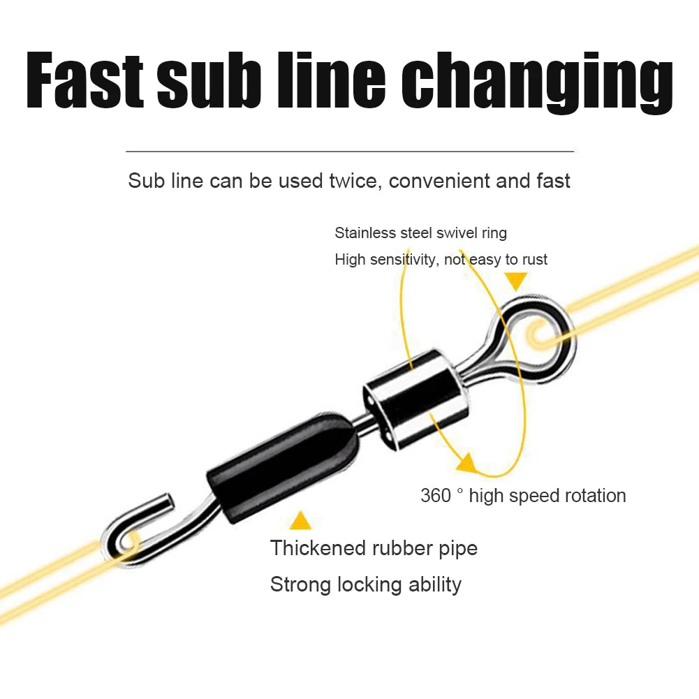 50pcs Fishing Ball Bearing Swivels