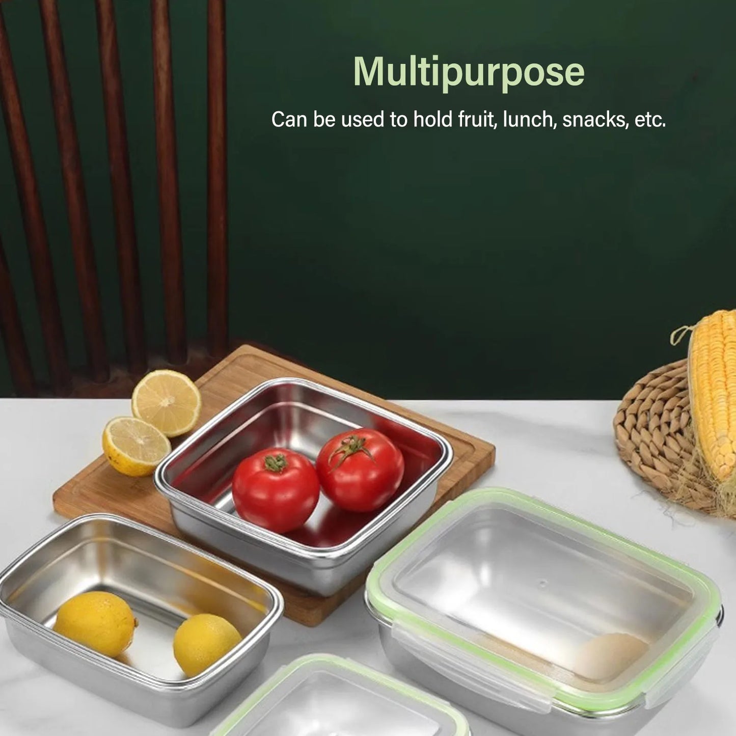 Food Storage Container Space Saving Stainless Steel