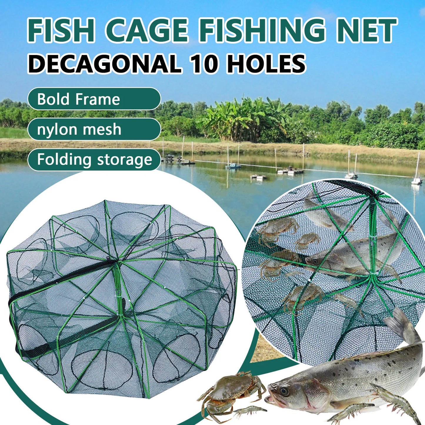 Folding lobster cage 2025 new style fishing trap