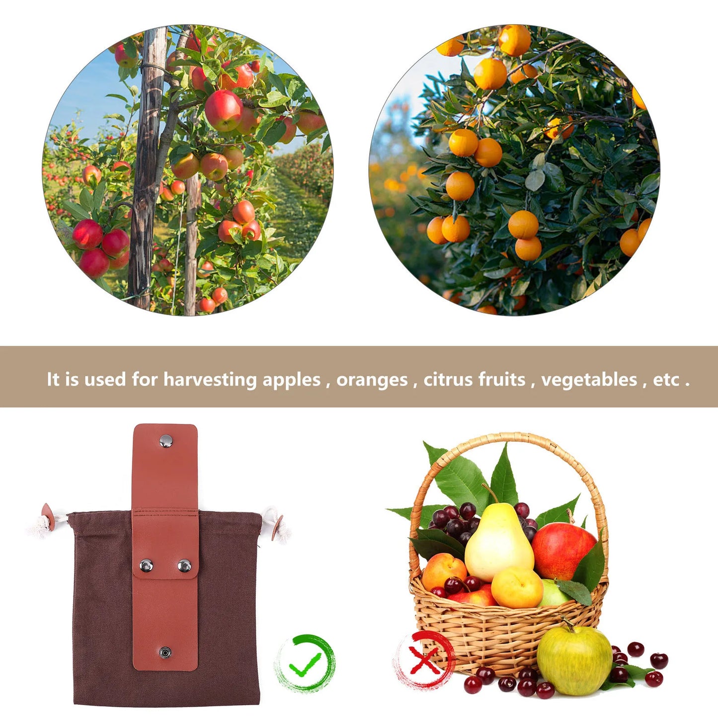 2pcs Foraging Bag for Berry Picking Multi-purpose Collapsible Outdoor bag