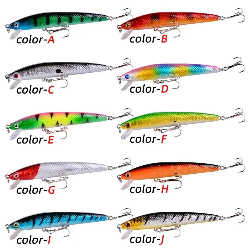 10pcs 9g/10cm Fishing Lures bright colored hard bait