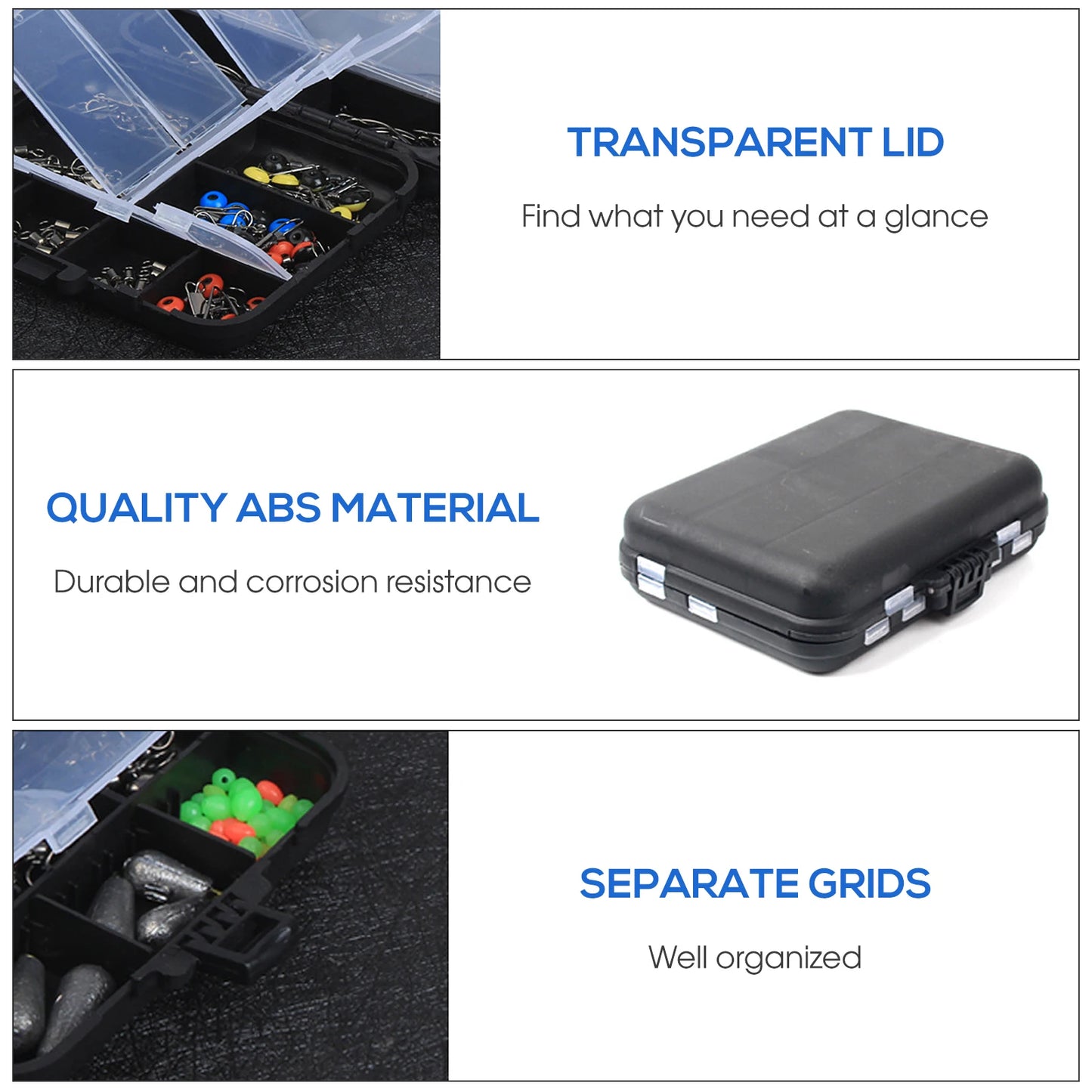 263pcs Fishing  Set with Tackle Box Including Plier Jig Hooks Sinker Weight Swivels Snaps Sinker Slides