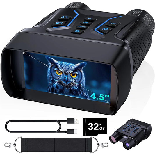 Digital Night Vision Binoculars With Infrared Illuminator Video Recording 8X Zoom