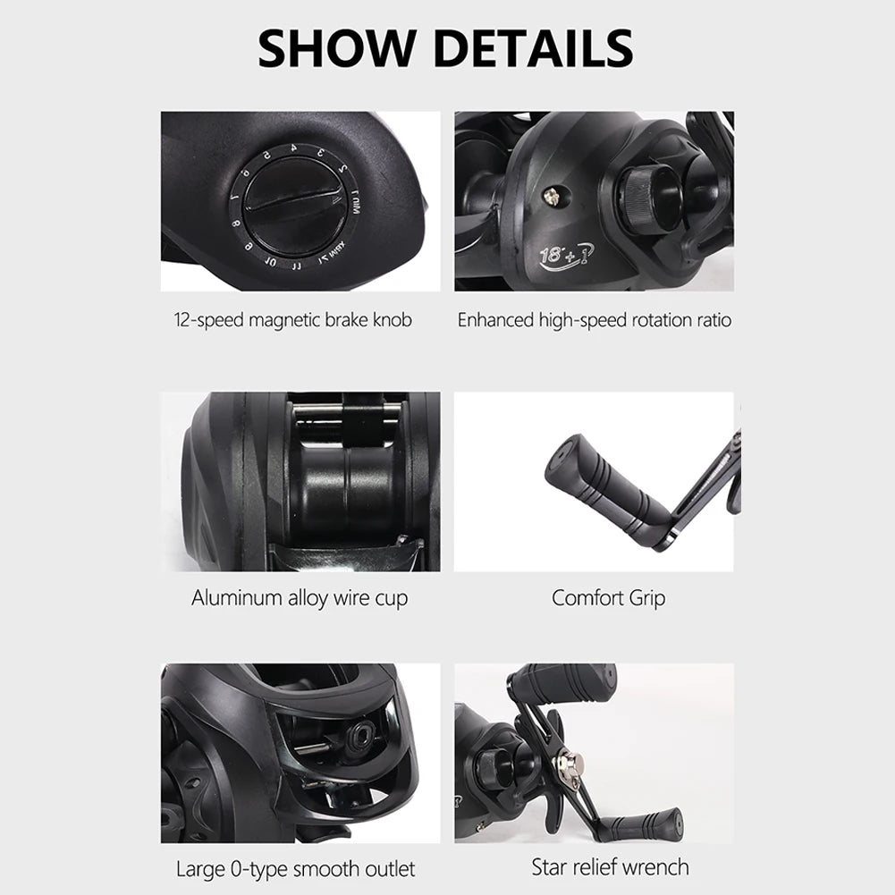 High Performance Baitcasting Reel 72 to 1 Gear Ratio