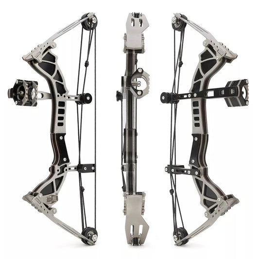 Archery 9.5" Mini Compound Bow and Arrows Set for Outdoor Target Shooting Hunting Games Pocket Bow Survival Bow R/L Hand Gift