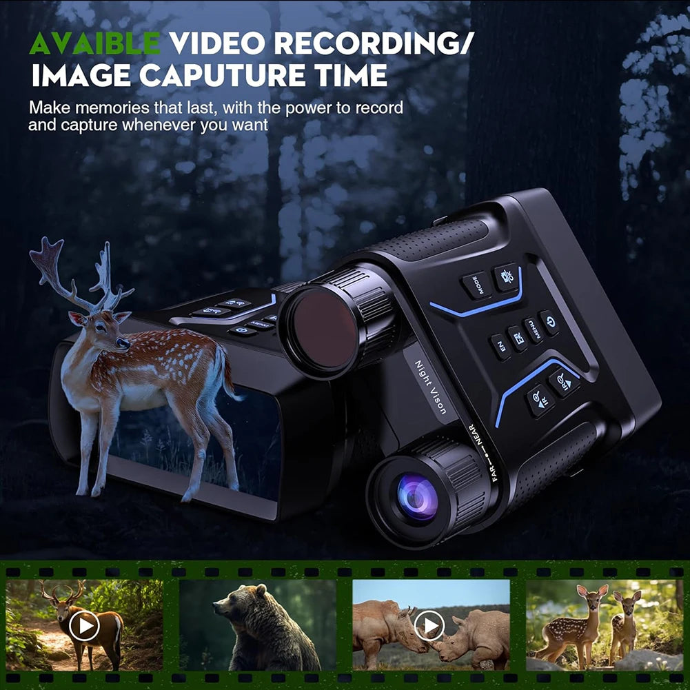 Digital Night Vision Binoculars With Infrared Illuminator Video Recording 8X Zoom