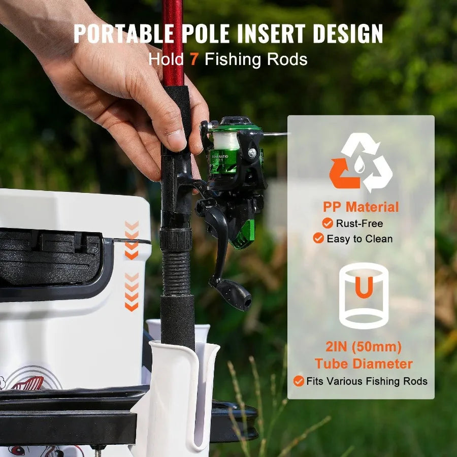 Beach Fishing Cart 200 lbs Load Capacity with Two 11 Big Wheels Rubber Balloon Tires for Sand