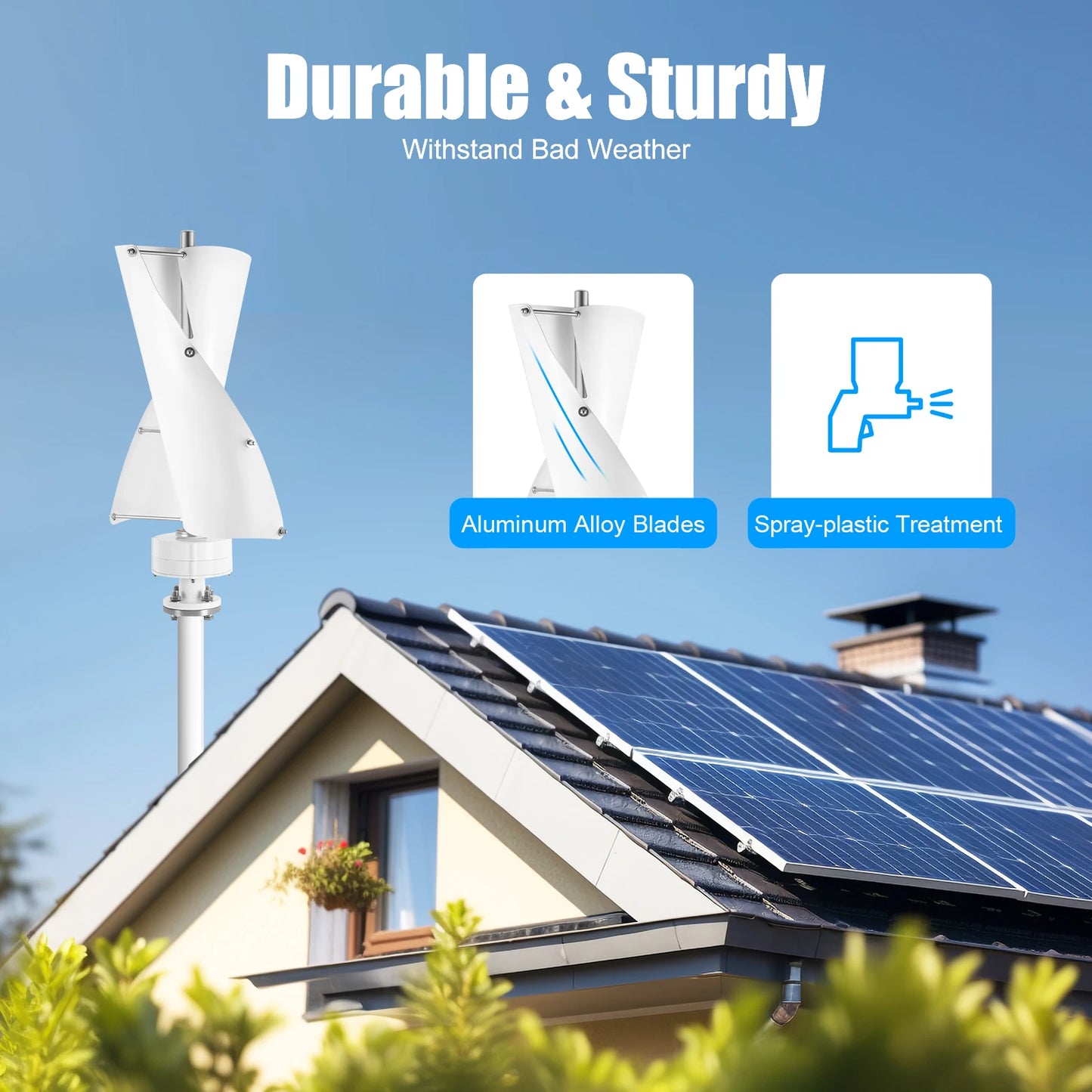 100W Vertical Axis Wind Turbine Generator