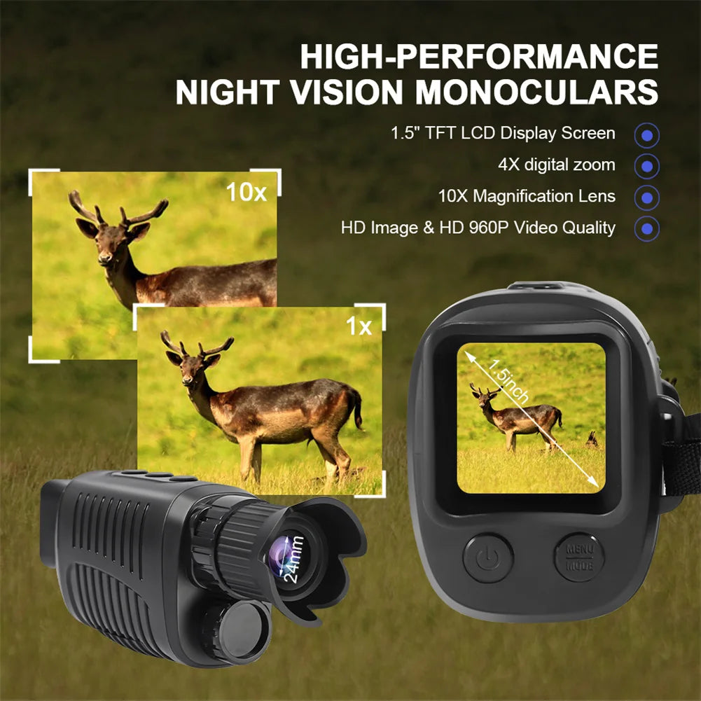 Digital Night Vision Monocular Telescope 5X Zoom Outdoor Full HD Infrared Night Goggles