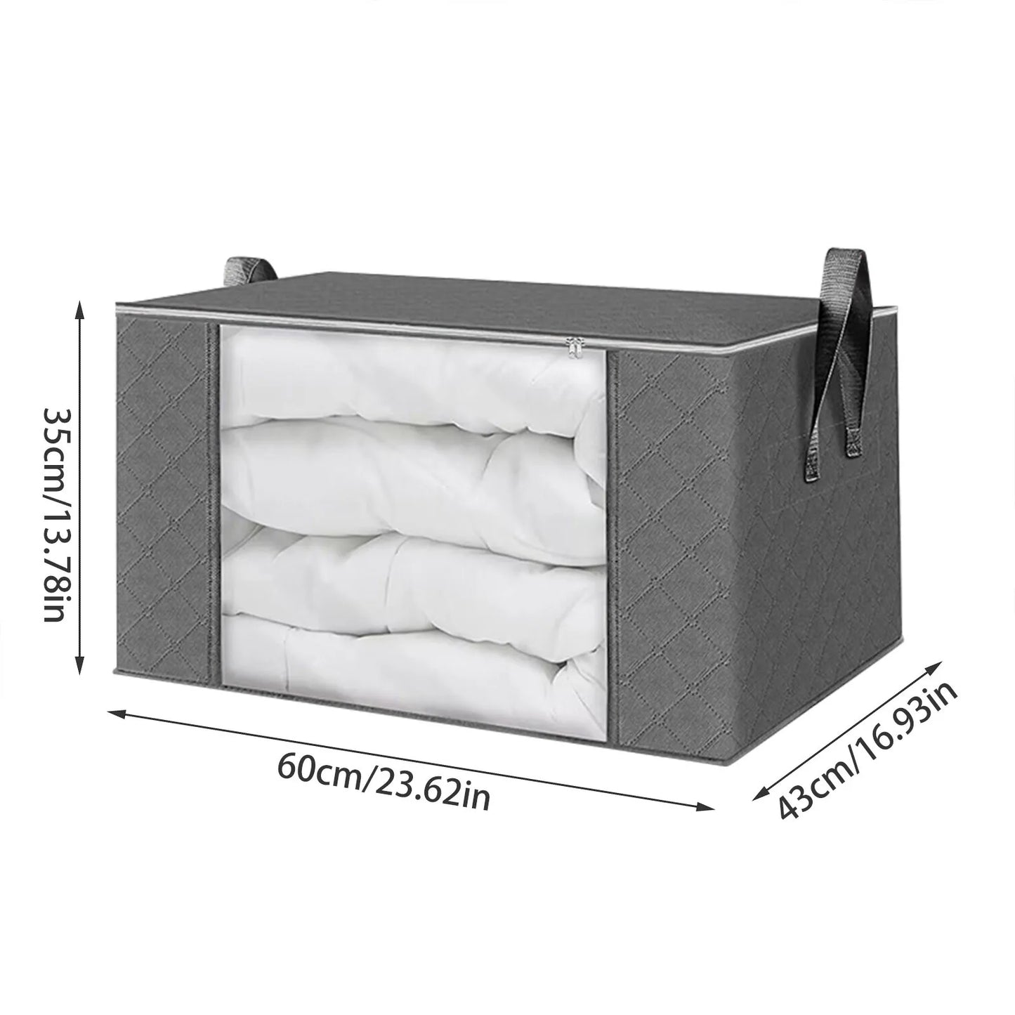 Wardrobe Box Set Of 4 With Zipper, Foldable Storage Solution for Clothes, Blankets, Sheets, and More