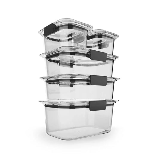 10-Piece Set, Leak-Proof Clear Food Storage Containers