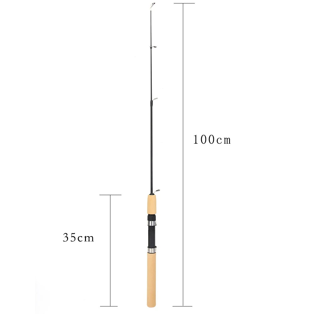 60/80/100cm Mini Telescopic Carbon Fiber ice fishing rod