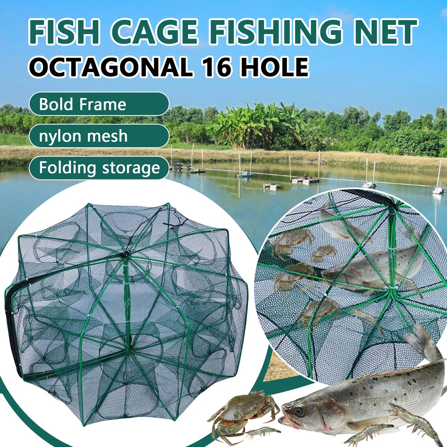 Folding lobster cage 2025 new style fishing trap