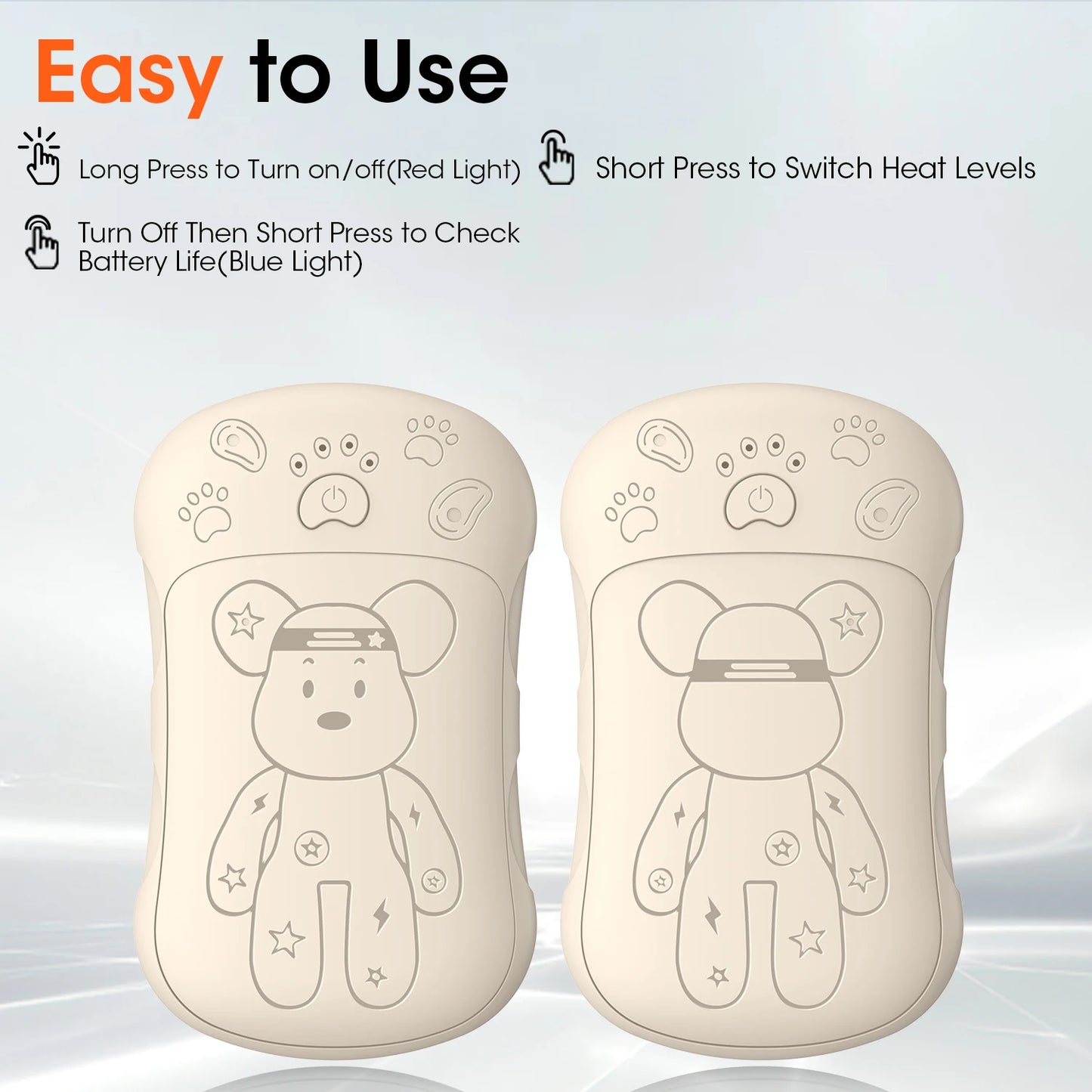 Rechargeable Hand Warmers, 6000mAh  Dual-Sided Safe Heating