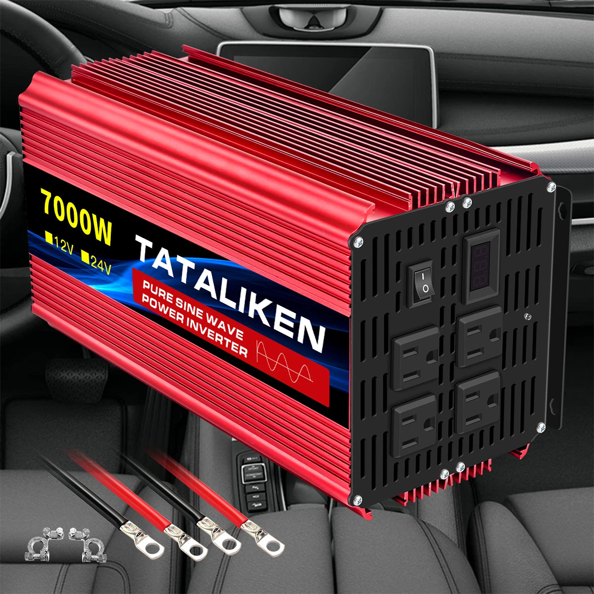 12V To AC 110V 60HZ e Portable Converter with LED