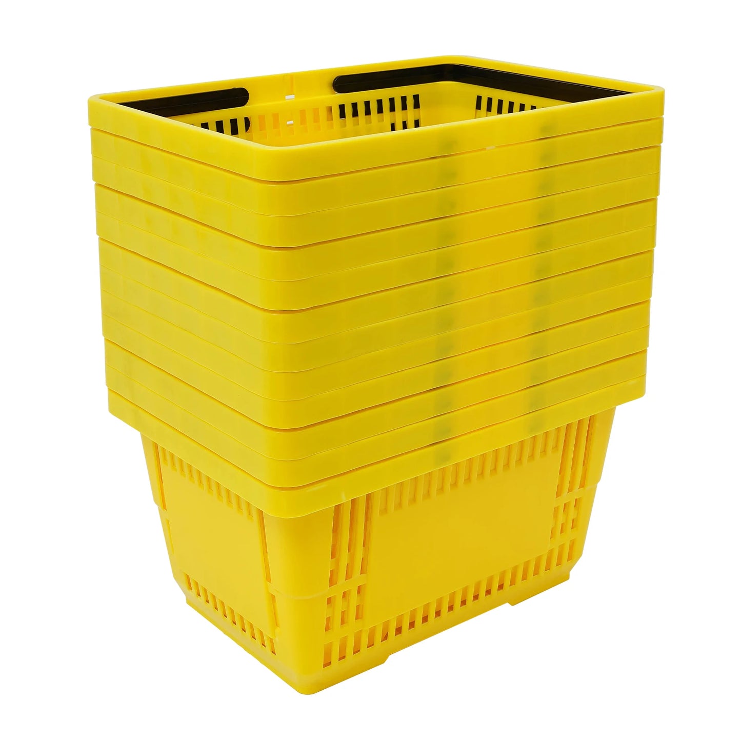 12-Pack Plastic Stackable Storage Baskets, 7.4 Gallon Capacity