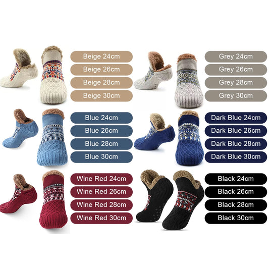 Men Women non slip Winter Indoor Home Slipper Socks great for Christmas
