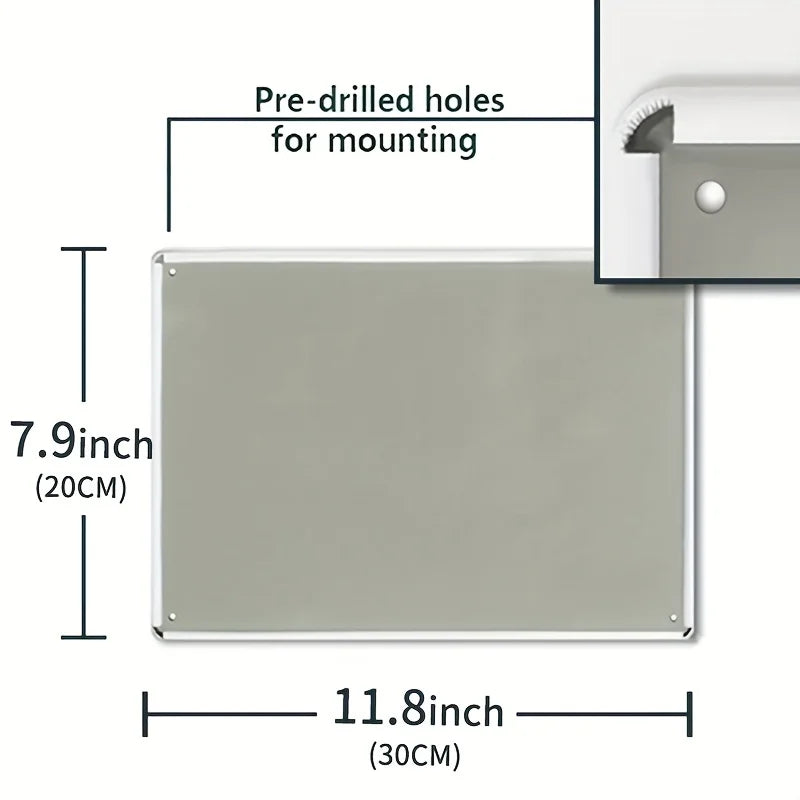 Vintage Fishing Metal Sign, 8"x12",