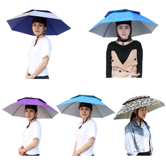 Portable Adjustable Fishing Sunshade Umbrella Hat
