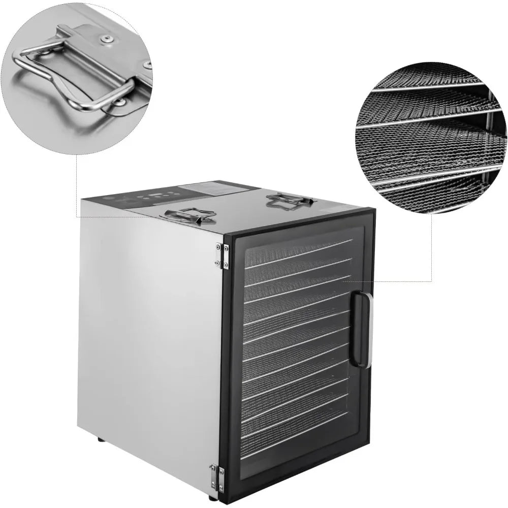 Food Dehydrator Stainless Steel Dryer Machine with Digital Temperature & Timer