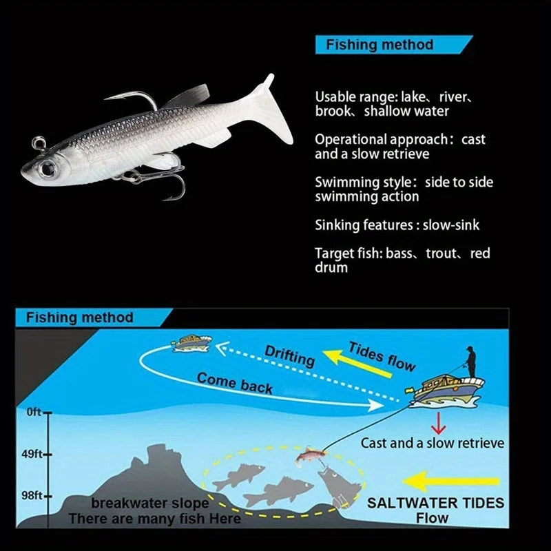 5Pcs Realistic Soft Bait-High-Quality Sharp Hook-