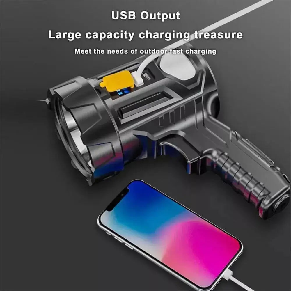 Solar/USB Rechargeable LED Flashlight - 3-in-1 Headlamp, Searchlight